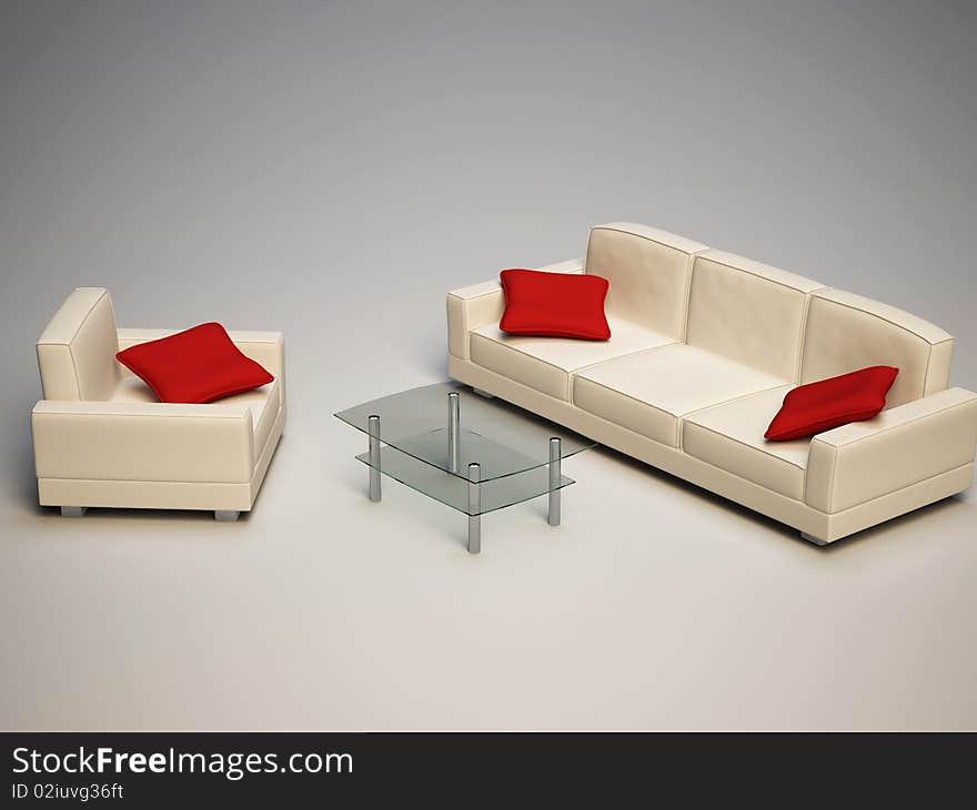 Sofa and armchair