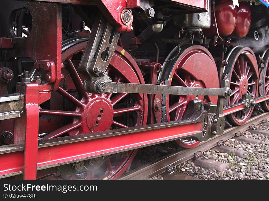 Wheels of the steam locomotive. Class 64 Old German