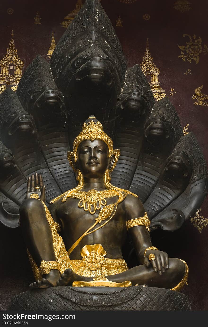 Statue of holy black deity,Thailand