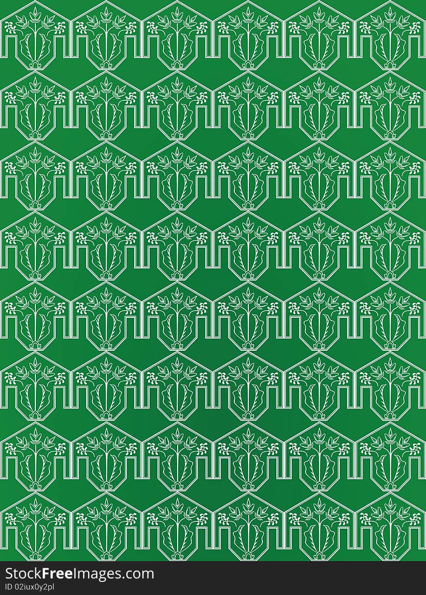 Green Seamless Flower Pattern