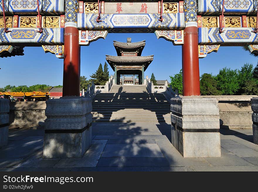 In summer palace ,it is situated on the central axis of Longevity Hill and is the heart of a succession of buildings used for celebrations. In summer palace ,it is situated on the central axis of Longevity Hill and is the heart of a succession of buildings used for celebrations.