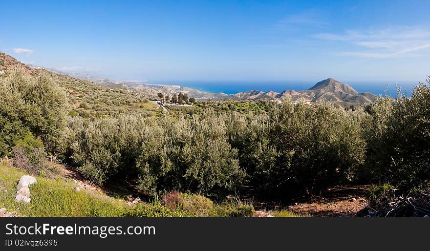 Panoramic view on the road to Ierapetra