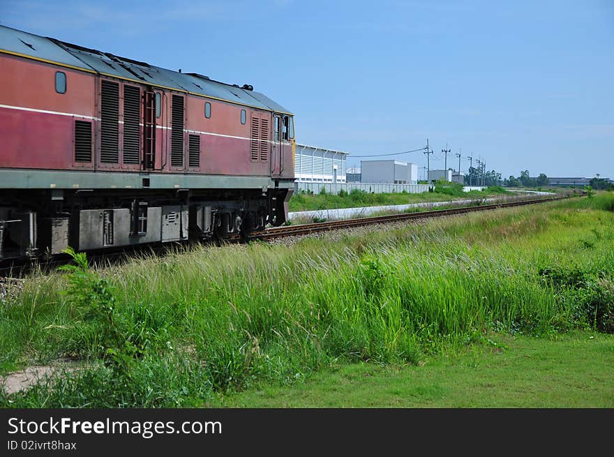 Cargo train on the way to station. Cargo train on the way to station.