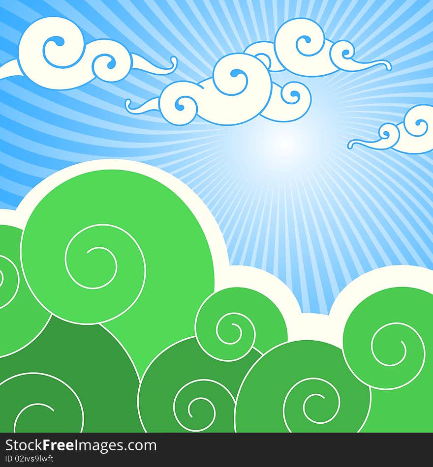 Background for design with abstract forms of different colours. Background for design with abstract forms of different colours