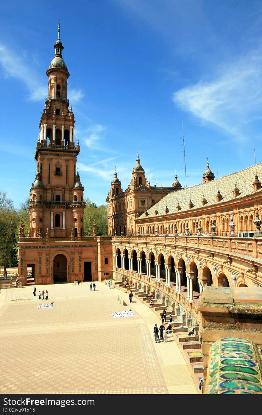 View of Plaza de Espana in Sevilla, Spain. View of Plaza de Espana in Sevilla, Spain