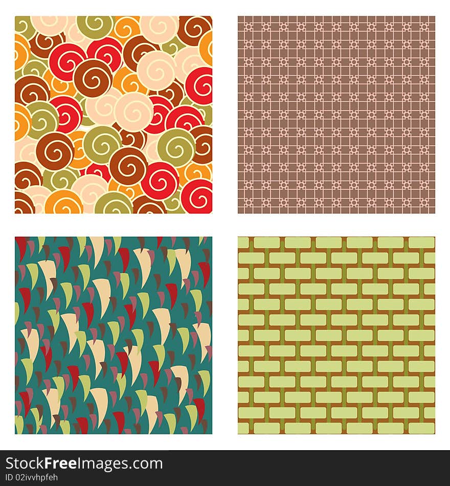 Four Seamless Vector Patterns