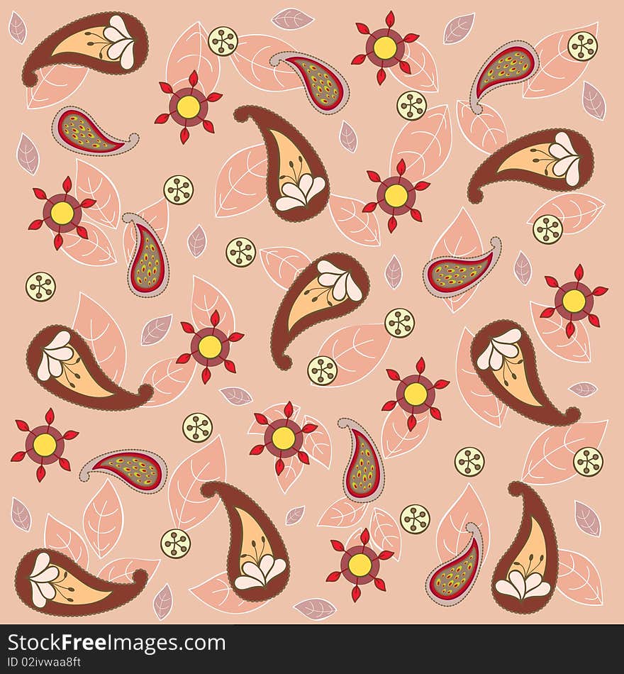 Seamless wallpaper pattern in floral style