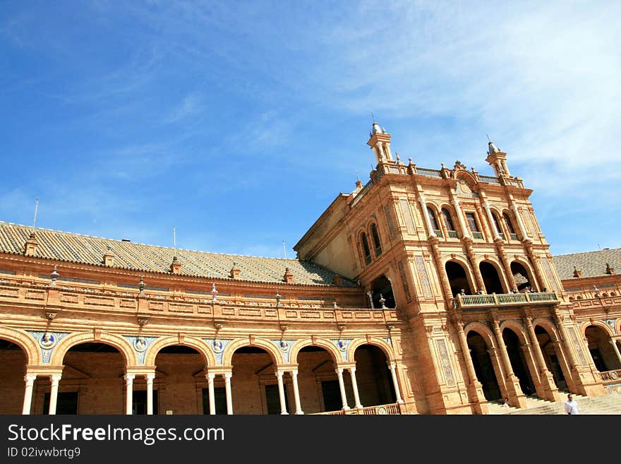 View of Plaza de Espana in Sevilla, Spain. View of Plaza de Espana in Sevilla, Spain