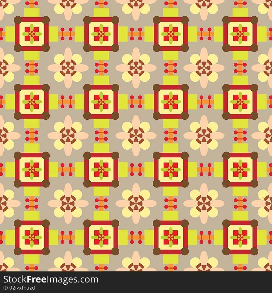 Seamless background pattern with geomentrical ornament