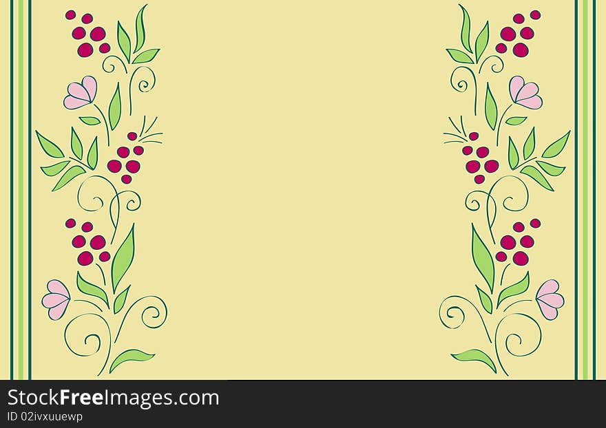 Floral card in retro style