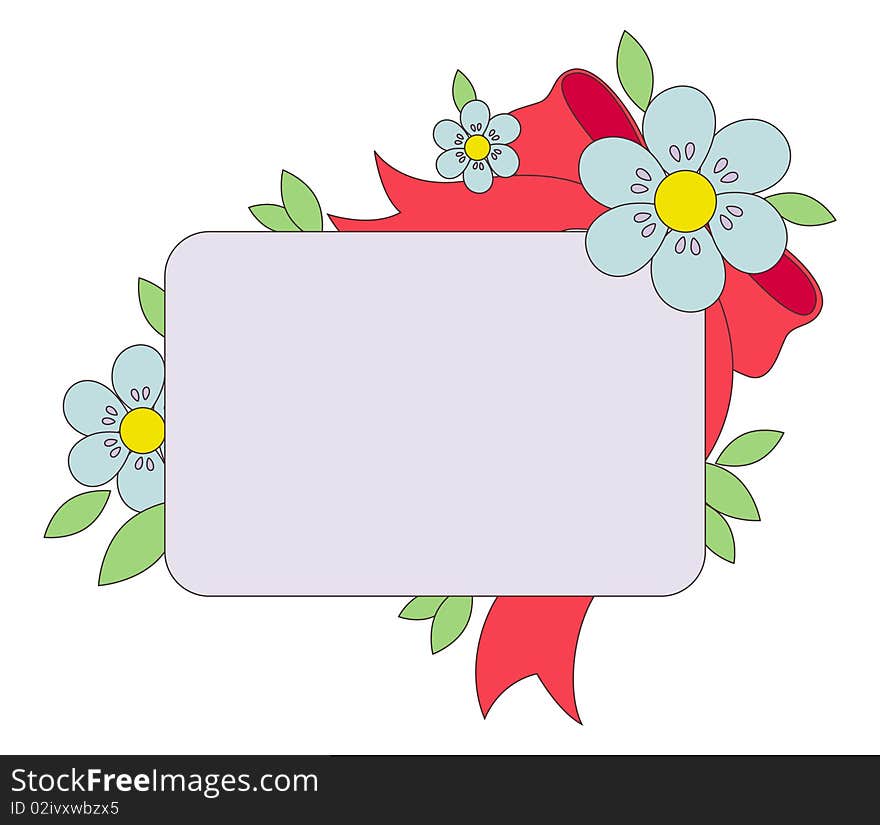 Greeting card with space for text and flowers