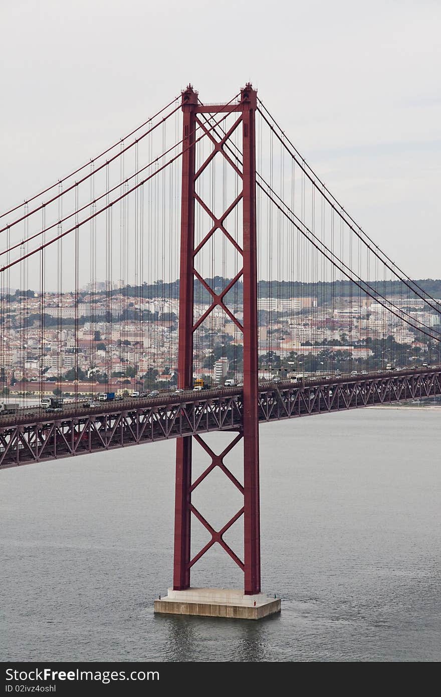 Famous bridge on Lisbon city called 25 de Abril, Portugal. Famous bridge on Lisbon city called 25 de Abril, Portugal.