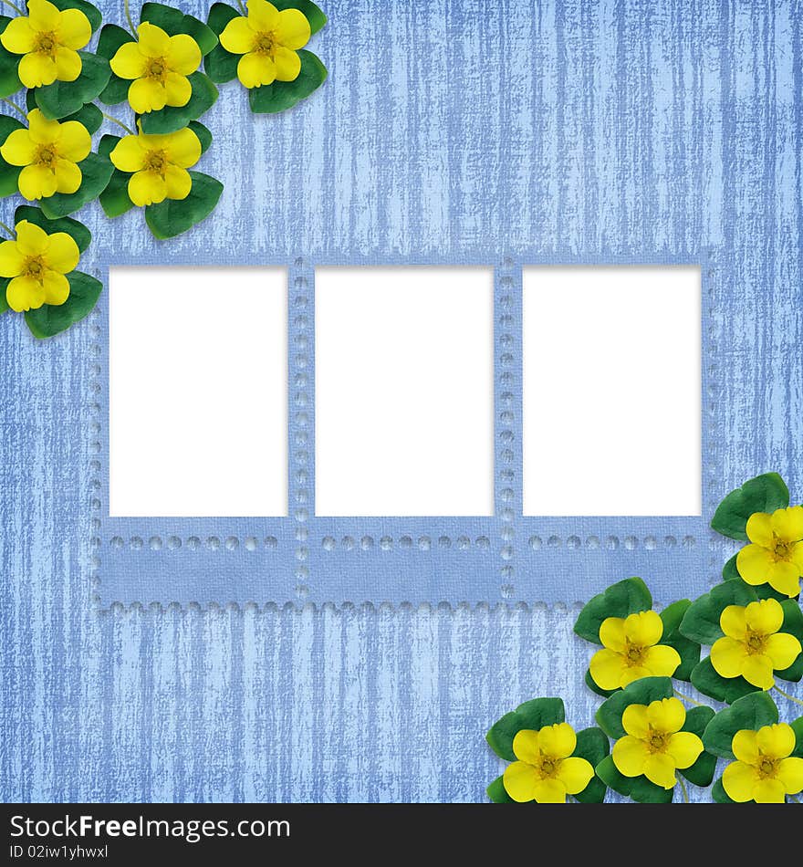 Card for the holiday  with flowers on the abstract background