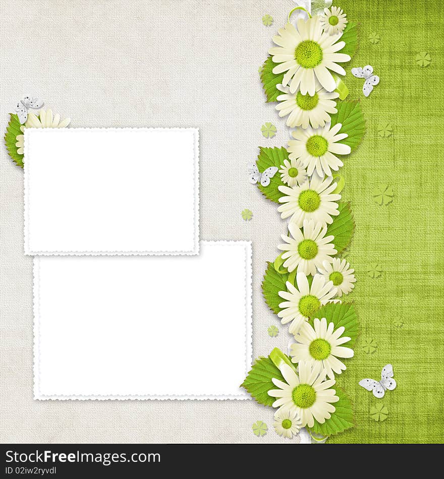 Card for the holiday  with flowers on the abstract background