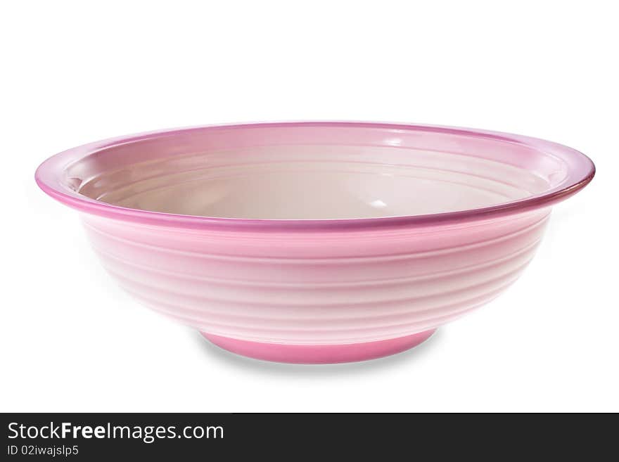 Isolated Pink clay bowl