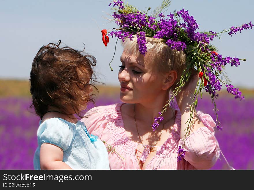 Loving mother and daughter