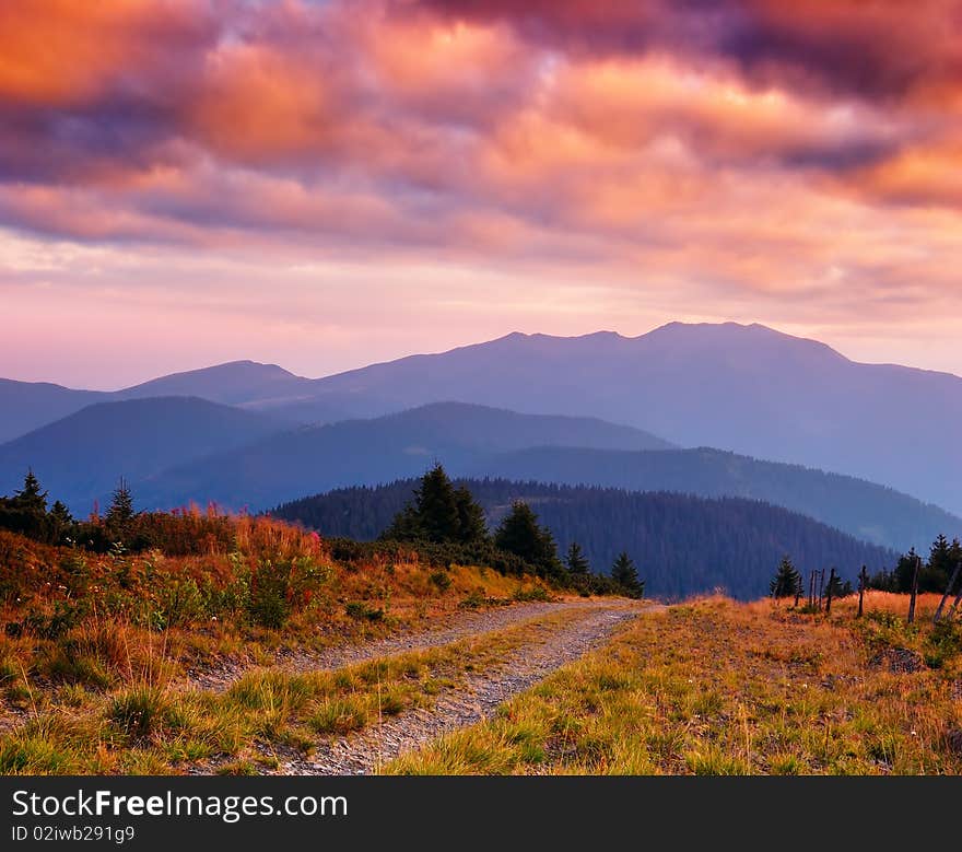 Mountain landscape with the sky and clouds. Mountain landscape with the sky and clouds