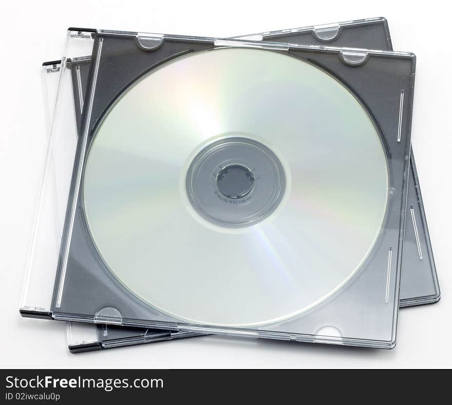 CD-ROM in a box on a white background