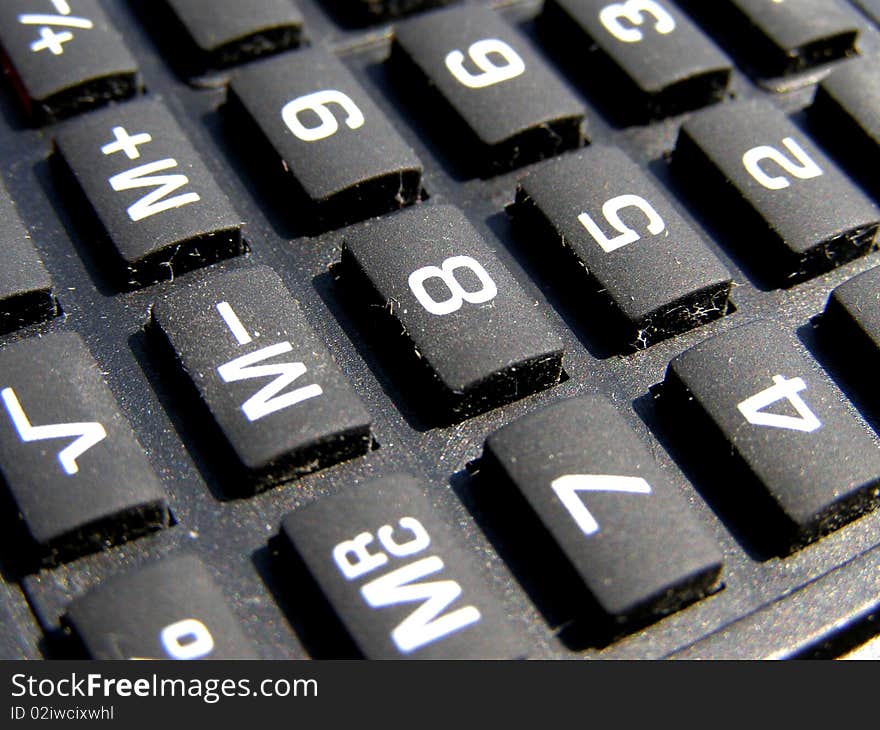 Detail photo texture of calculator buttons keyboard background