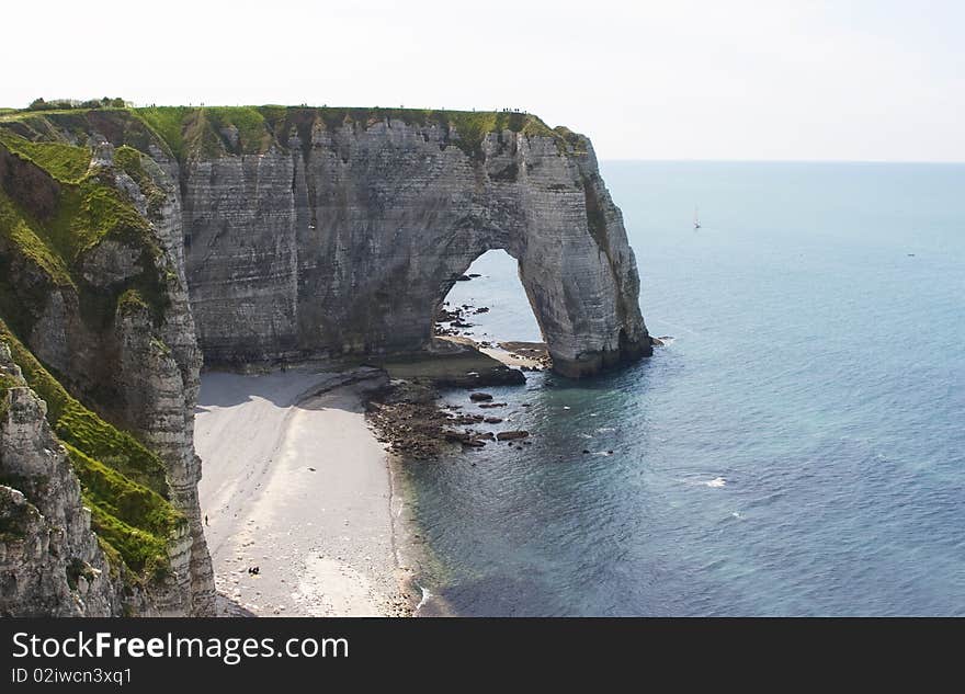 The famous cliffs at Étretat, Normandy, France