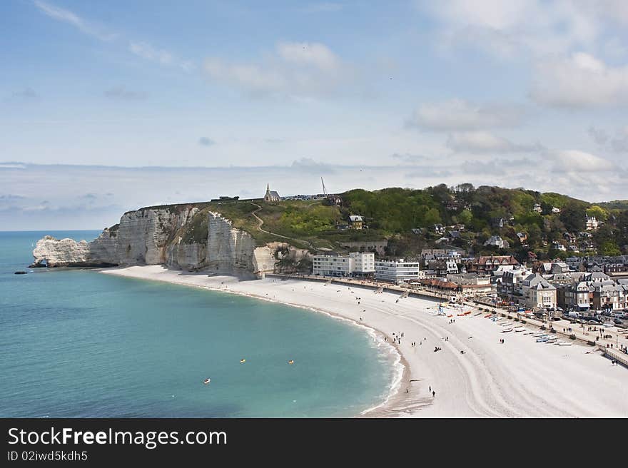 The famous cliffs at Étretat, Normandy, France