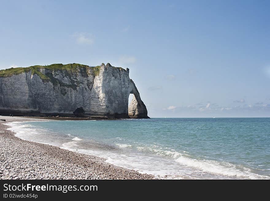 The famous cliffs at Étretat, Normandy, France