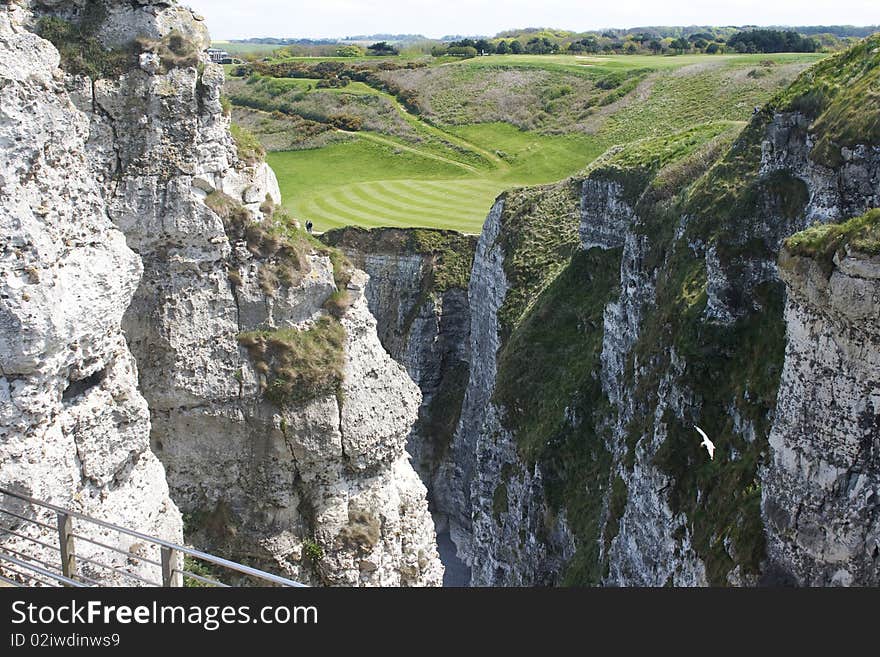 The famous cliffs at Étretat, Normandy, France