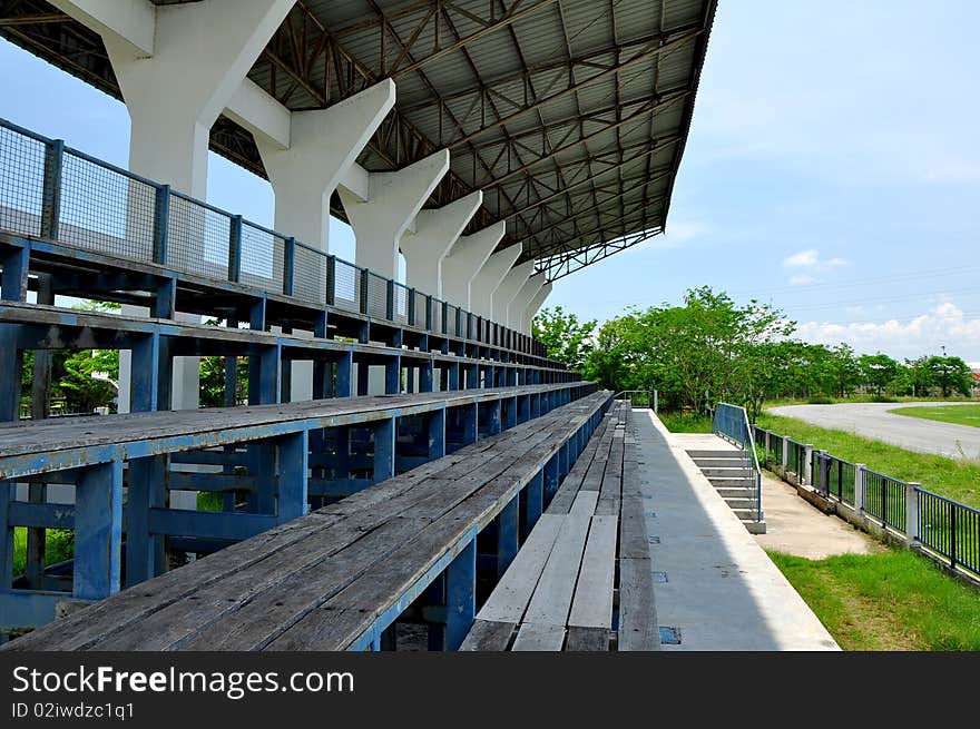 Grandstand made of wood and concrete. Grandstand made of wood and concrete.