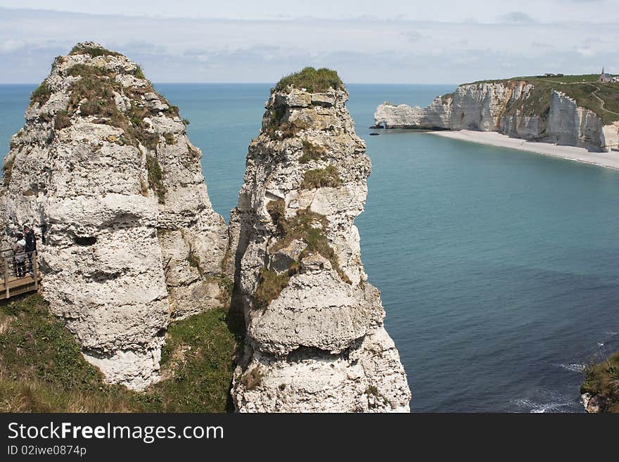 The famous cliffs at Étretat, Normandy, France