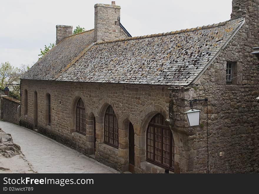 One of the buildings in Mont-Saint-Michel, France