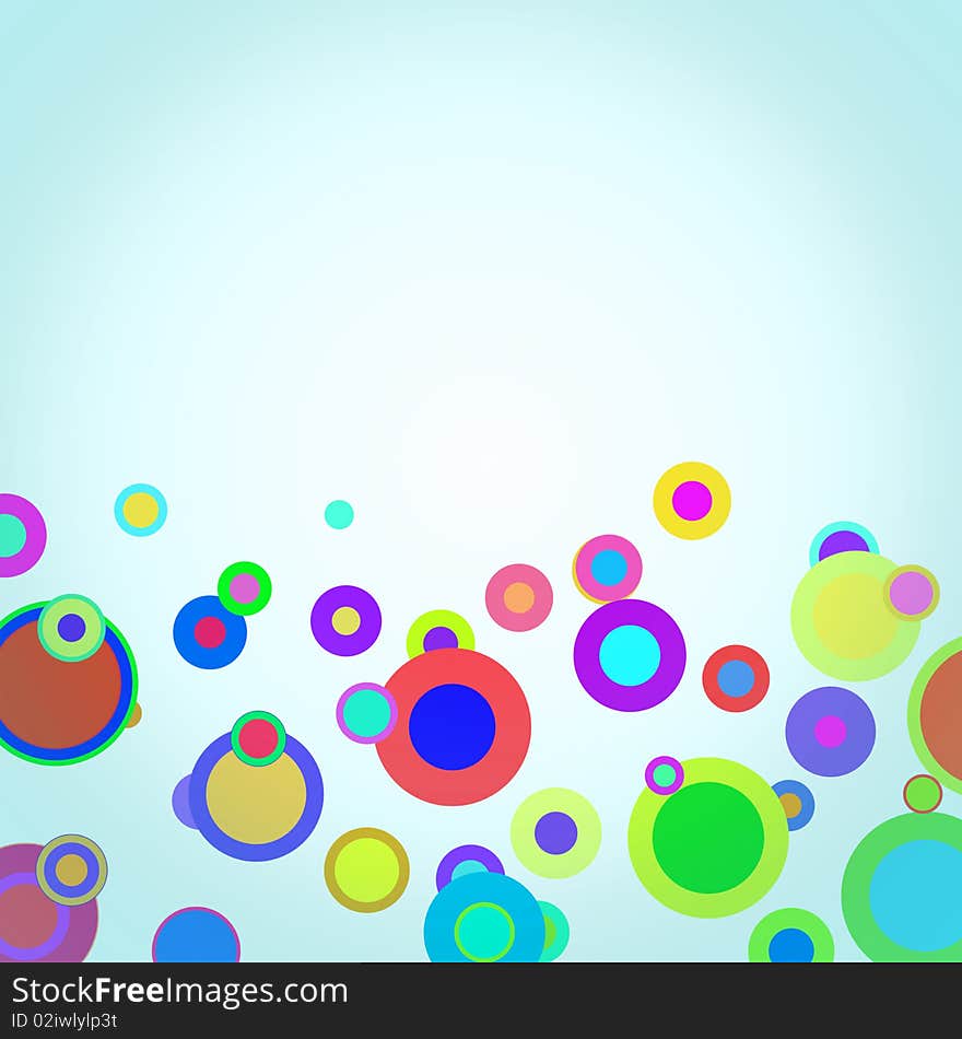 Abstract colorful background circles on a white background