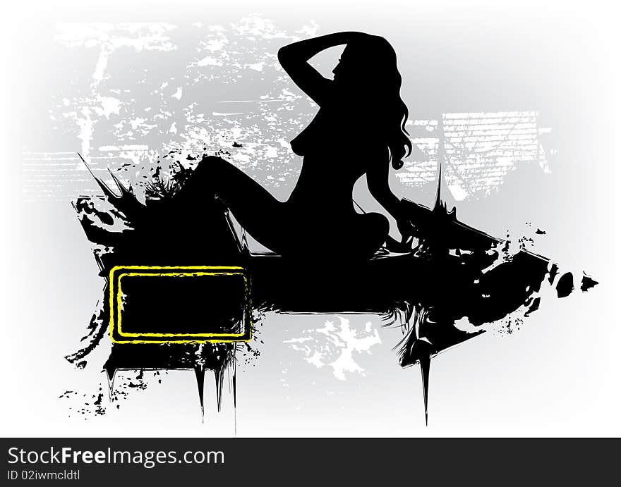 woman on grunge abstract background. woman on grunge abstract background