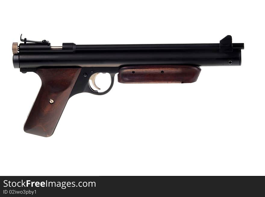 Black russian gun isolated on a white background. Black russian gun isolated on a white background