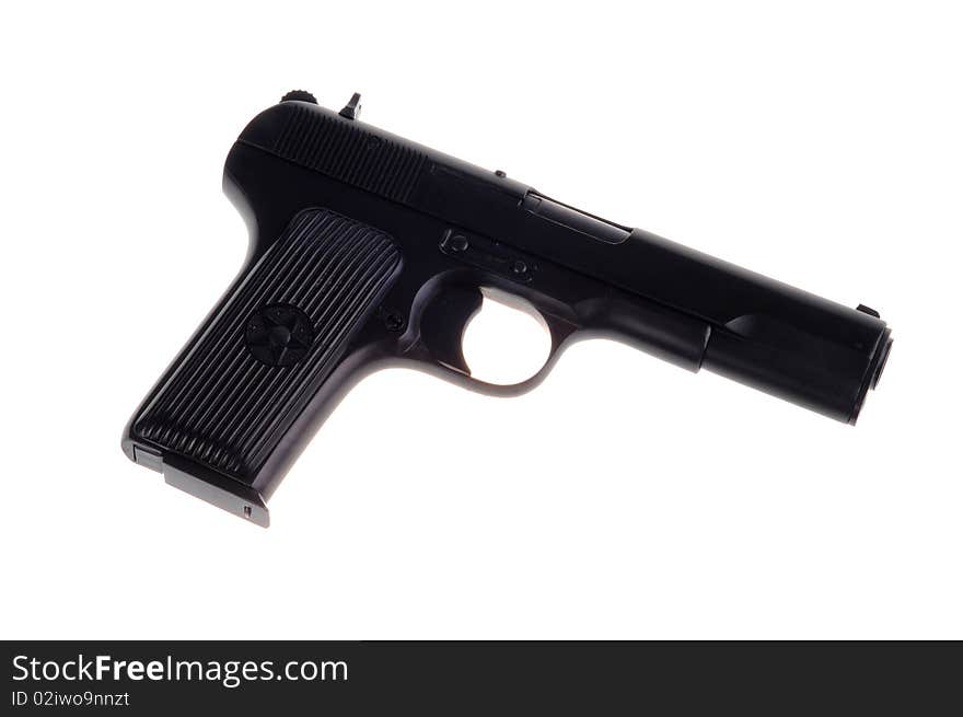 Black gun isolated on a white background. Black gun isolated on a white background