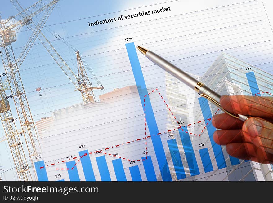 Valuable papers, charts and diagrams - a collage