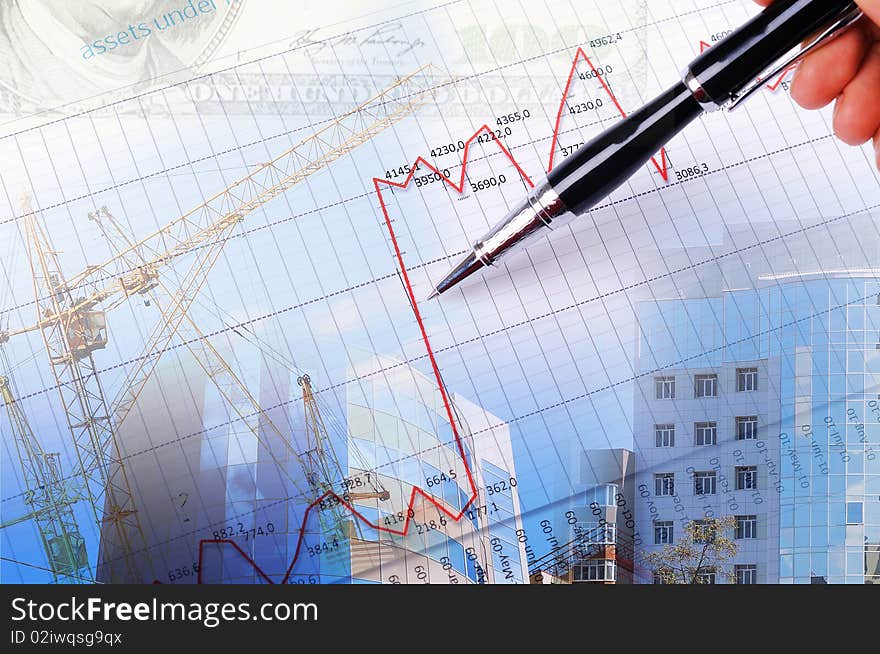 Valuable papers, charts and diagrams - a collage