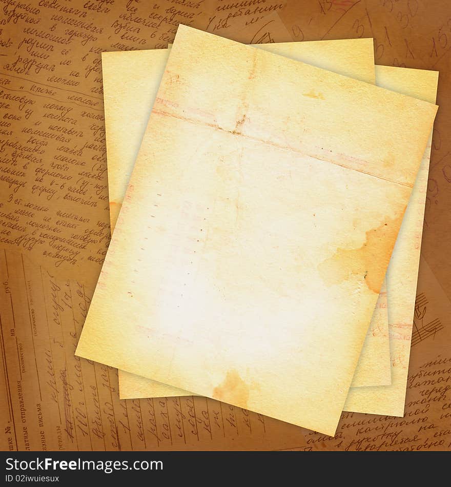 Grunge sheets on vintage background for design