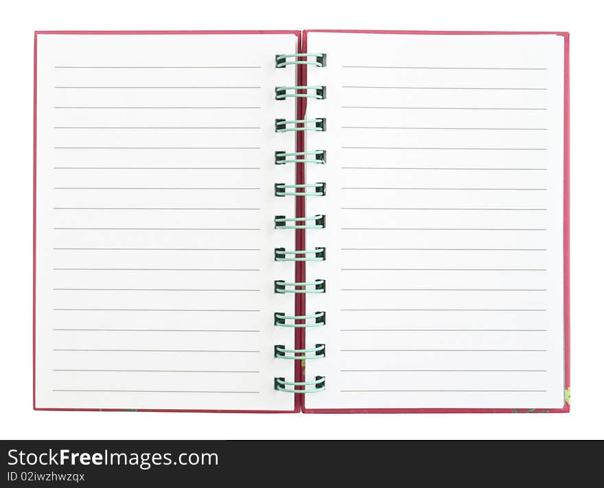 Notebook on a white background