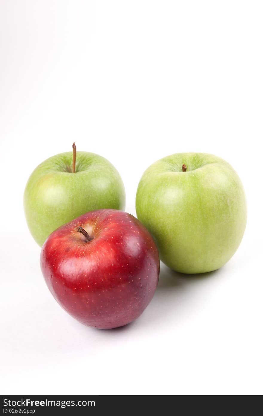 Three apples isolated on white