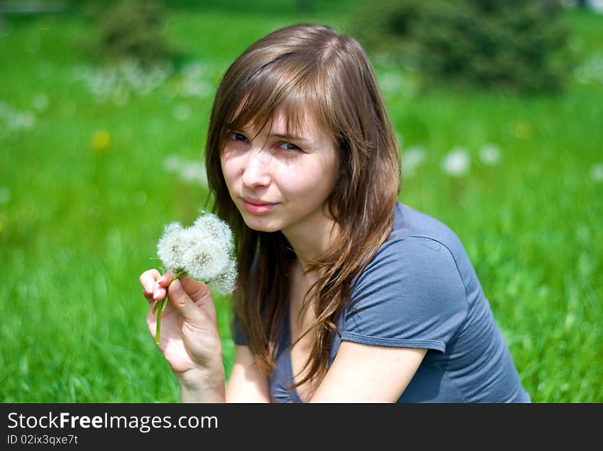 Teen Girl With Dandelions