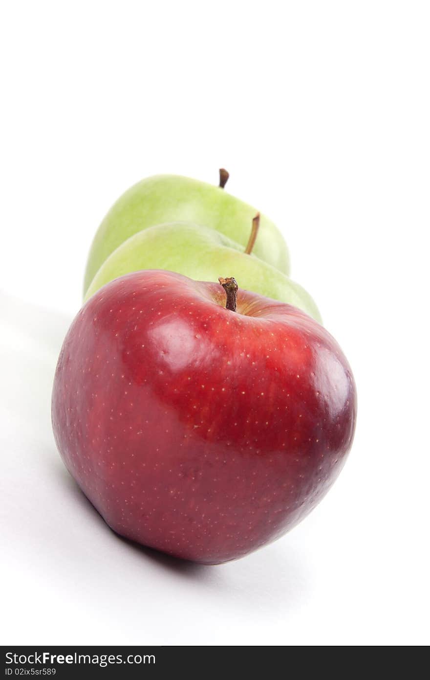 Three apples isolated on white