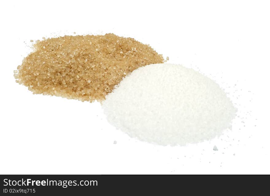 Brown sugar and white sugar