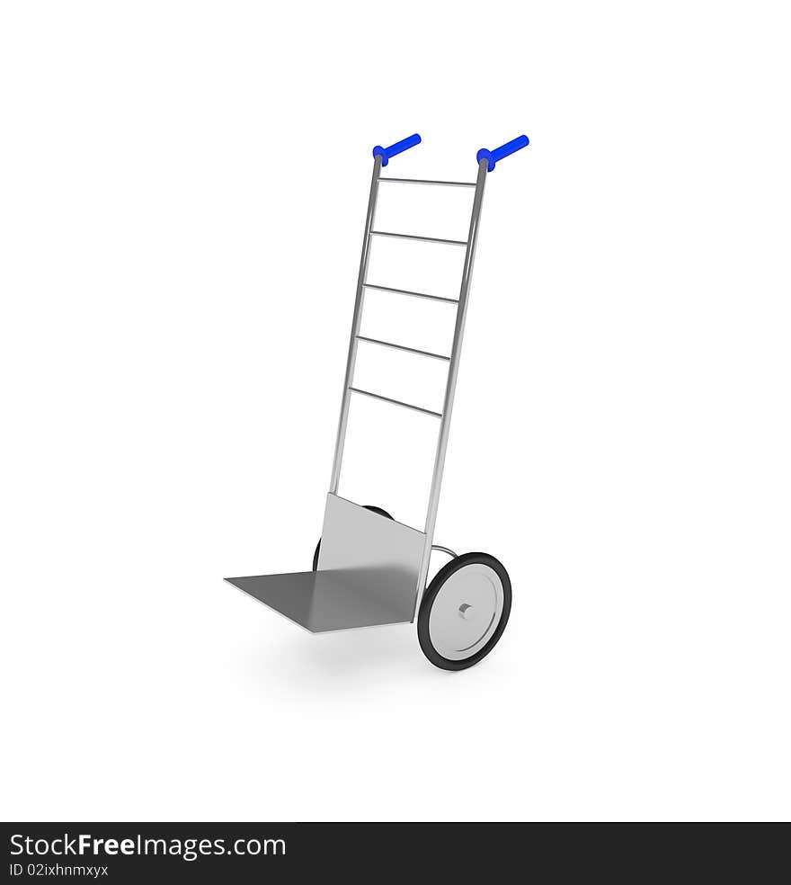 Hand truck isolated on white - 3d illustration