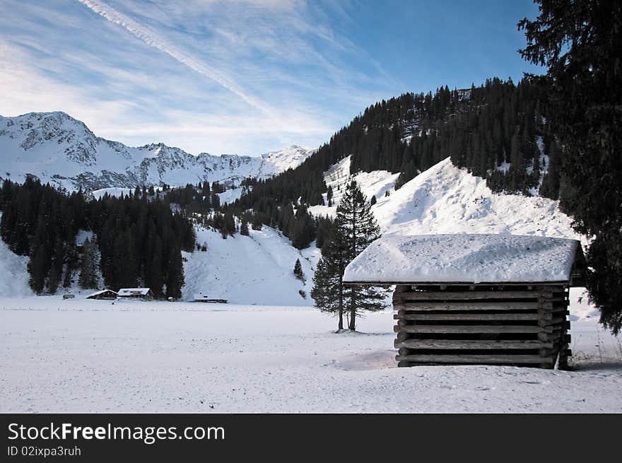 A snowy landscape in austria.