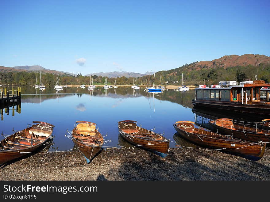 Early morning reflections on Windermere. Early morning reflections on Windermere