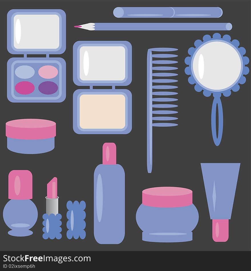 Set with cosmetics and make-up