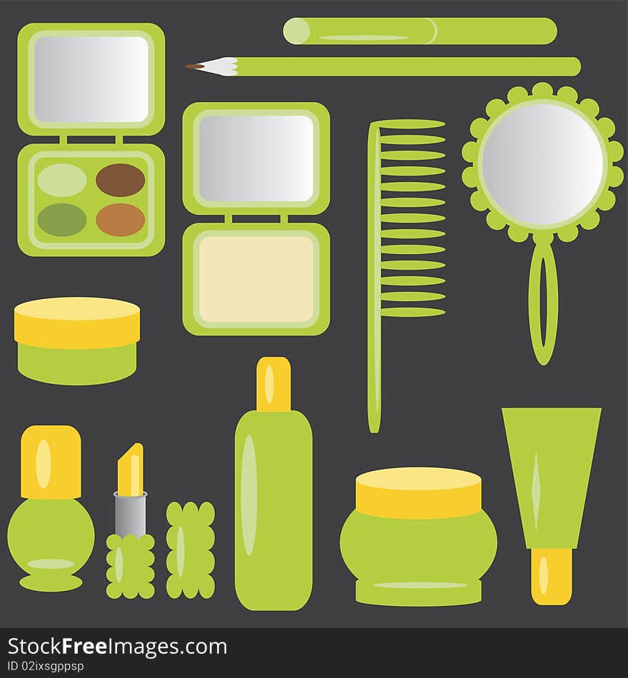 Set with cosmetics and make-up