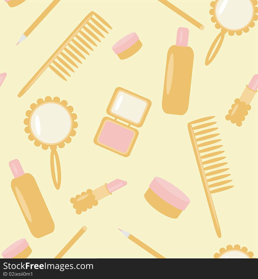 Background with cosmetics and make-up