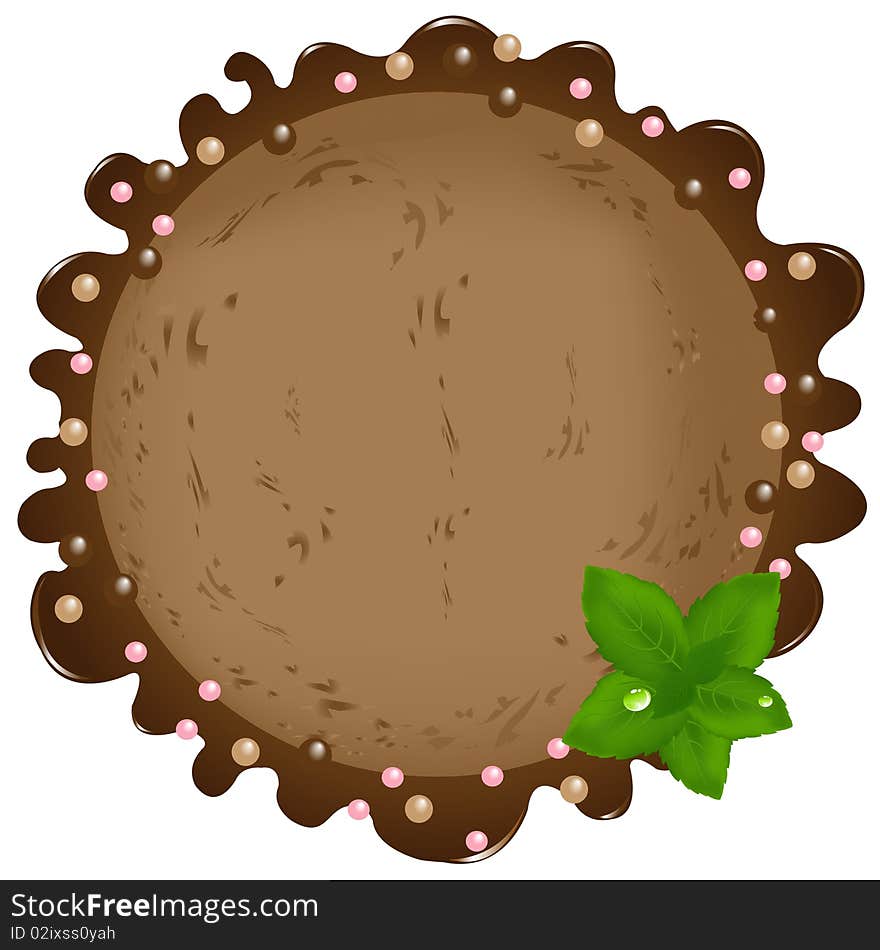 Ball Of Chocolate Ice-Cream. Vector