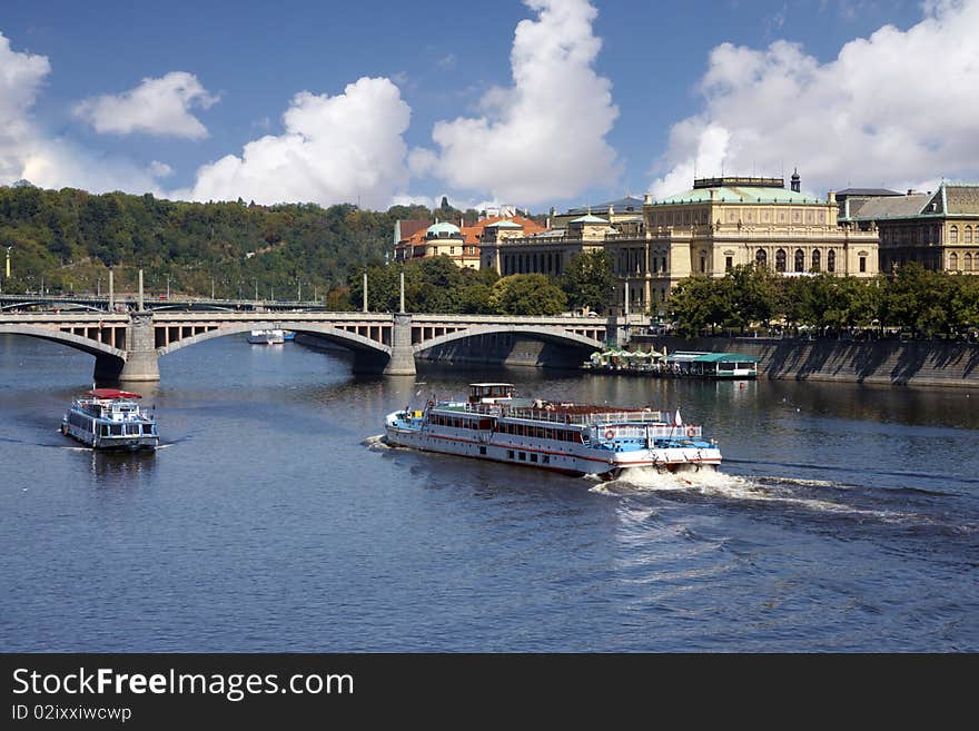 Boat in  Prague